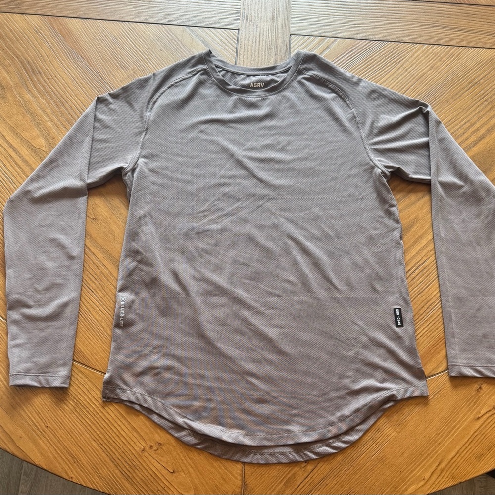 ASRV SILVER LITE TAUPE LONG SLEEVE SHIRT S